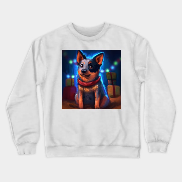 Cute Australian Cattle Dog Drawing Crewneck Sweatshirt by Play Zoo